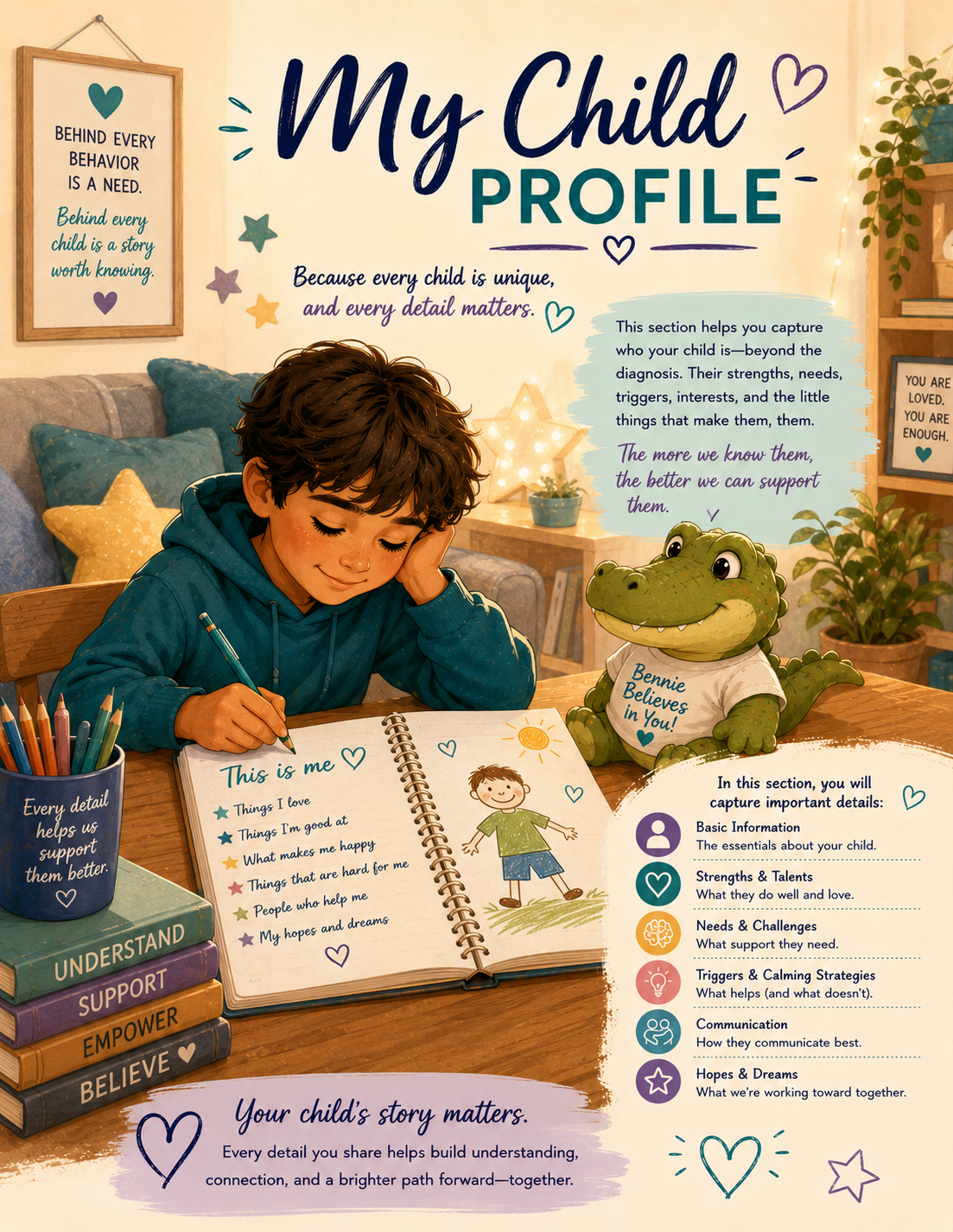 My Child Profile planner page preview