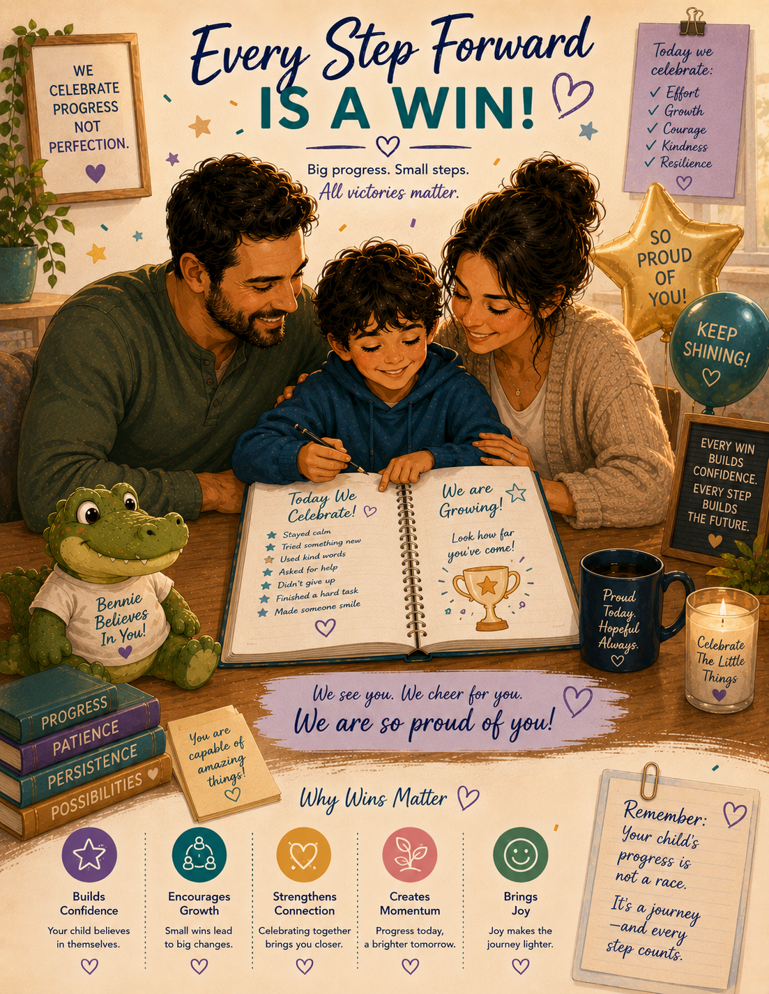 Every Step Forward Is A Win family scene